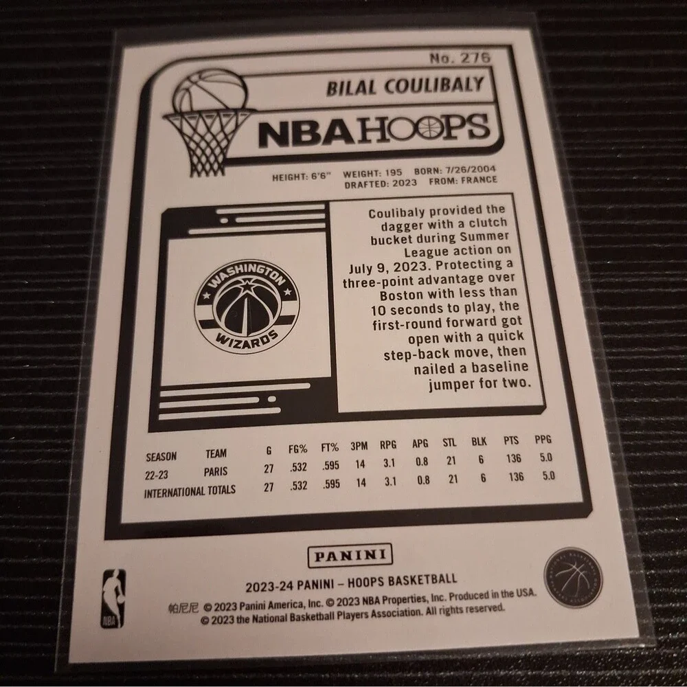 2023-24 Panini NBA Hoops - Rookies Bilal Coulibaly #276 (RC)